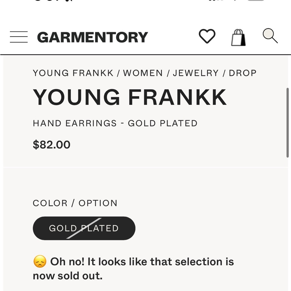 Young Frankk Hand Earrings Gold Plated - Picture 7 of 7